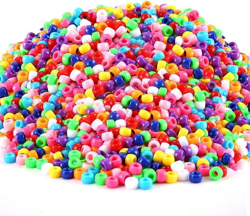 Eppingwin 3000+ pcs Pony Beads, Multi-Colored Bracelet Beads for Hair Braids, Plastic Bead for Crafts (Large Pack, Classic)… - Image 1